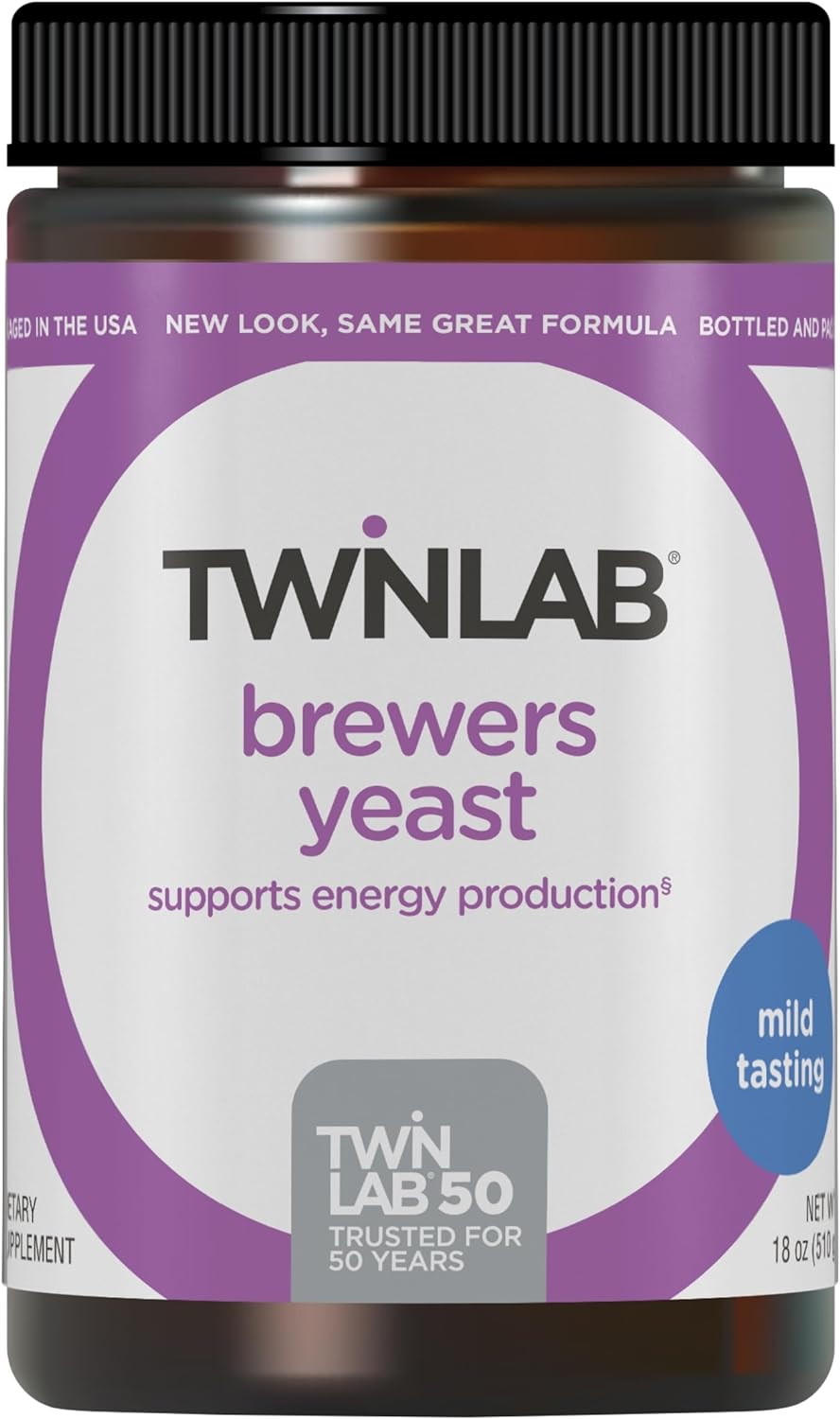 Twinlab Brewers Yeast - with Vegan Protein, Vitamins, Minerals, Amino Acids, and Trace Elements - Men's and Women's Vitamins with Nutritional Brewers Yeast - 18 oz