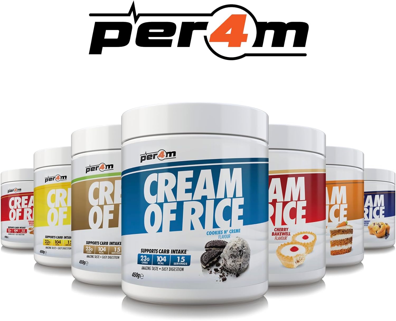 Per4m Cream Of Rice | 15 Servings | High Carbohydrate Cream Of Rice | Breakfast Replacement | Low Sugar Gym Supplements 450g NEW IMPROVED FORMULA (Cherry Bakewell, 450g) : Amazon.co.uk: Health & Personal Care