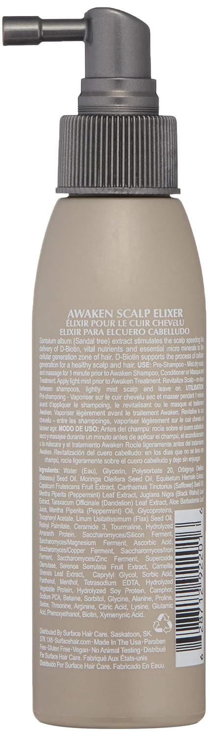 Surface Hair Awaken Scalp Elixir, Stimulate And Revitalize While Lifting Roots And Adding Volume, 4 Fl. Oz