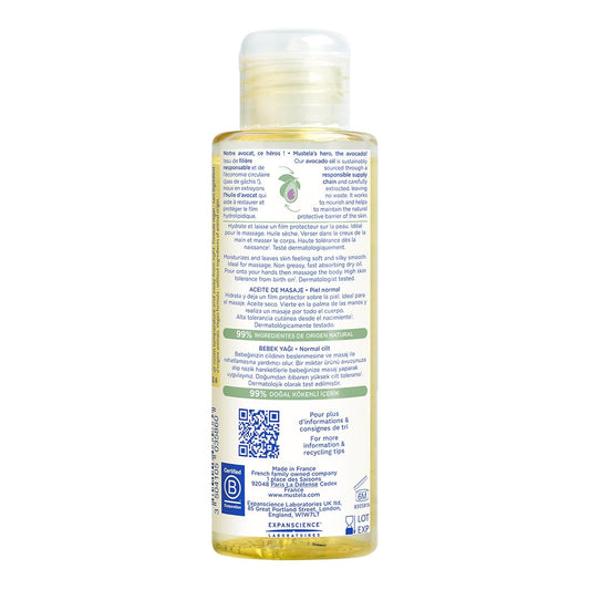 Mustela Baby Oil - Moisturizing Oil For Massage - With Natural Avocado, Pomegranate & Sunflower Oil - 3.38 Fl. Oz
