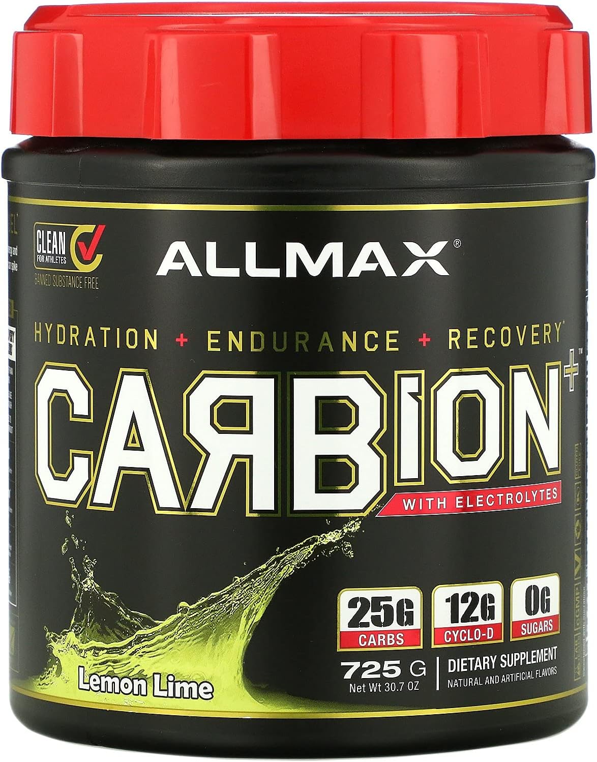 ALLMAX CARBION+, Lemon Lime - 725 g - High-Performance Training Fuel -