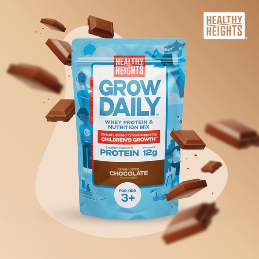 Healthy Height Kids Protein Powder (Chocolate) - Developed By Schneiders Childrens Hospital To Help Children Grow. Nutritional Shake W/ 12Grams Of Protein, No Corn Syrup, No Gmos, Gluten-Free, No Soy