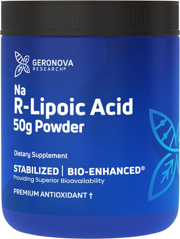 Bio-Enhanced Na R-Lipoic Acid 50g Powder - Stabilized R-Alpha Lipoic Acid with Superior Bioavailability - Metabolic Activity & Healthy Aging Support