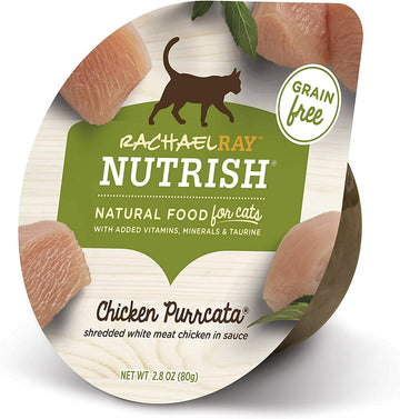 Rachael Ray Nutrish Natural Wet Cat Food With Added Vitamins, Minerals & Taurine, Chicken Purrcata Recipe, 2.8 Ounce Cup (Pack Of 12), Grain Free