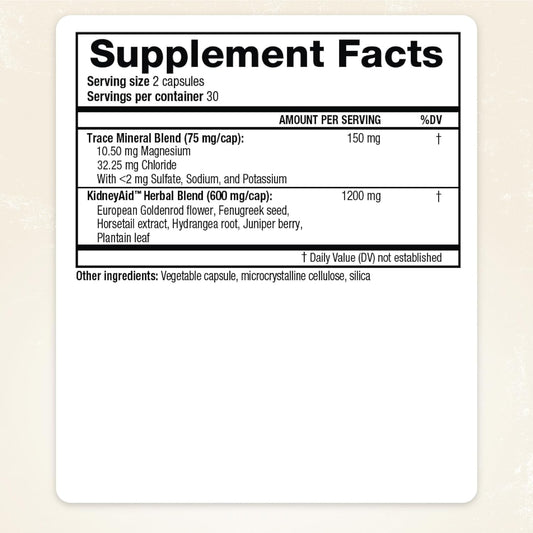 Ridgecrest Kidneyaid, Herbal Cleanse And Support Capsules, 60 Vegan Capsules