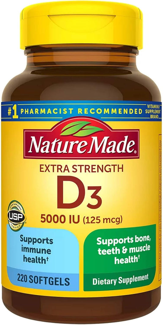 Nature Made Vitamin D-3 5000Iu 220 Count Softgels