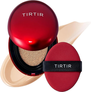 Tirtir Mask Fit Red Cushion Foundation | Full Coverage, Weightless, Skin Fit, Satin Glow Finish, Korean Makeup, Beauty, Tattoo Cover Up, Buildable (#33C Hazel, 0.63 Fl Oz)