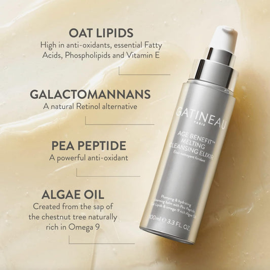 Gatineau - Age Benefit Melting Cleansing Elixir (100Ml), Hydrating Face Cleanser For Dry Skin, With Natural Retinol Alternative (100Ml)