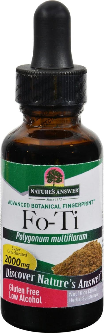 Nature'S Answer Fo-Ti Root With Organic Alcohol, 1-Fluid Ounce | Promotes Hair, Skin, And Nails | Glute-Free | Vegan | Non-Gmo | Single Count
