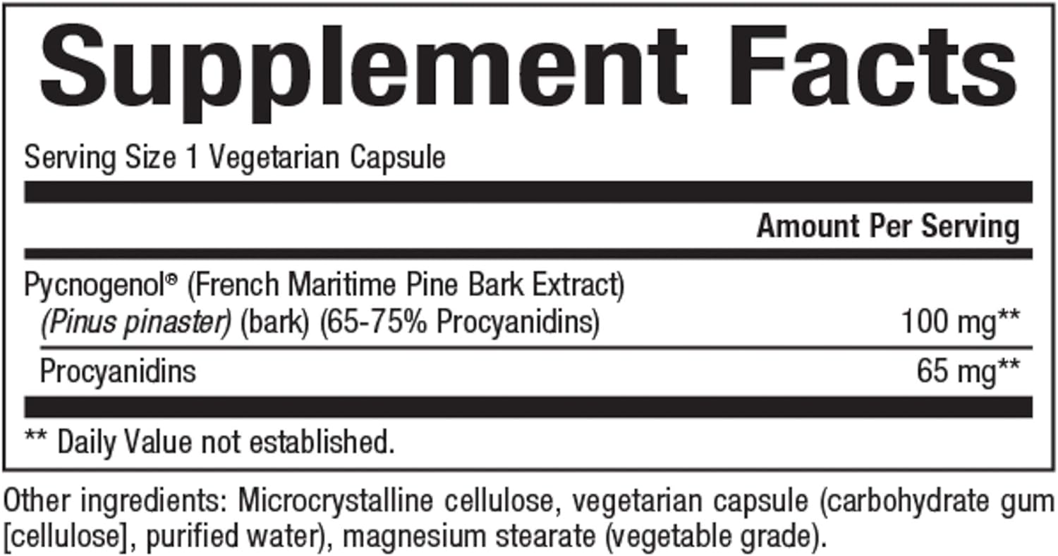 Natural Factors, Pycnogenol 100 mg, Antioxidant Support for Healthy Aging, 30 Capsules : Health & Household