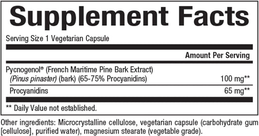 Natural Factors, Pycnogenol 100 mg, Antioxidant Support for Healthy Aging, 30 Capsules : Health & Household