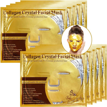 3X New Crystal 24K Gold Powder Gel Collagen Face Mask Masks Sheet Patch,Anti Ageing Aging,Skincare,Anti Wrinkle,Moisturising,Moisture,Hydrating,Uplifting,Whitening,Remove Blemishes & Blackheads