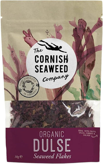 Flaked Organic Dulse Flakes. 40G By The Cornish Seaweed Company