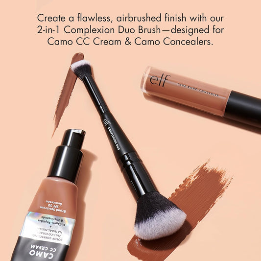 E.L.F. Concealer & Foundation Complexion Duo Brush, 2-In-1 Makeup Brush For Concealer & Liquid & Powder Foundation, Made With Synthetic Bristles