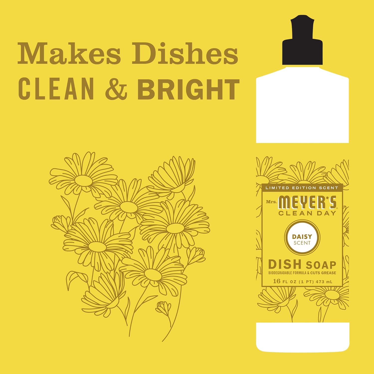 Mrs. Meyer's Dish Soap, Daisy, 16 OZ : Health & Household