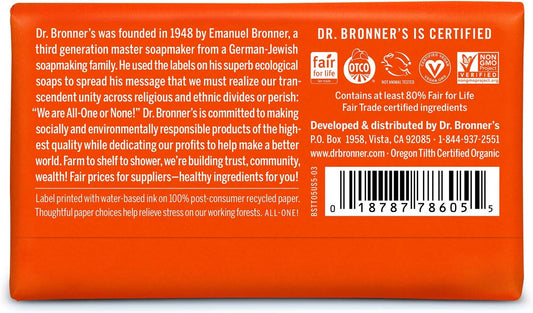 Dr. Bronner's - Pure-Castile Bar Soap (Tea Tree, 5 ounce, 6-Pack) - Made with Organic Oils, For Face, Body, Hair & Dandruff, Gentle on Acne-Prone Skin, Biodegradable, Vegan, Non-GMO