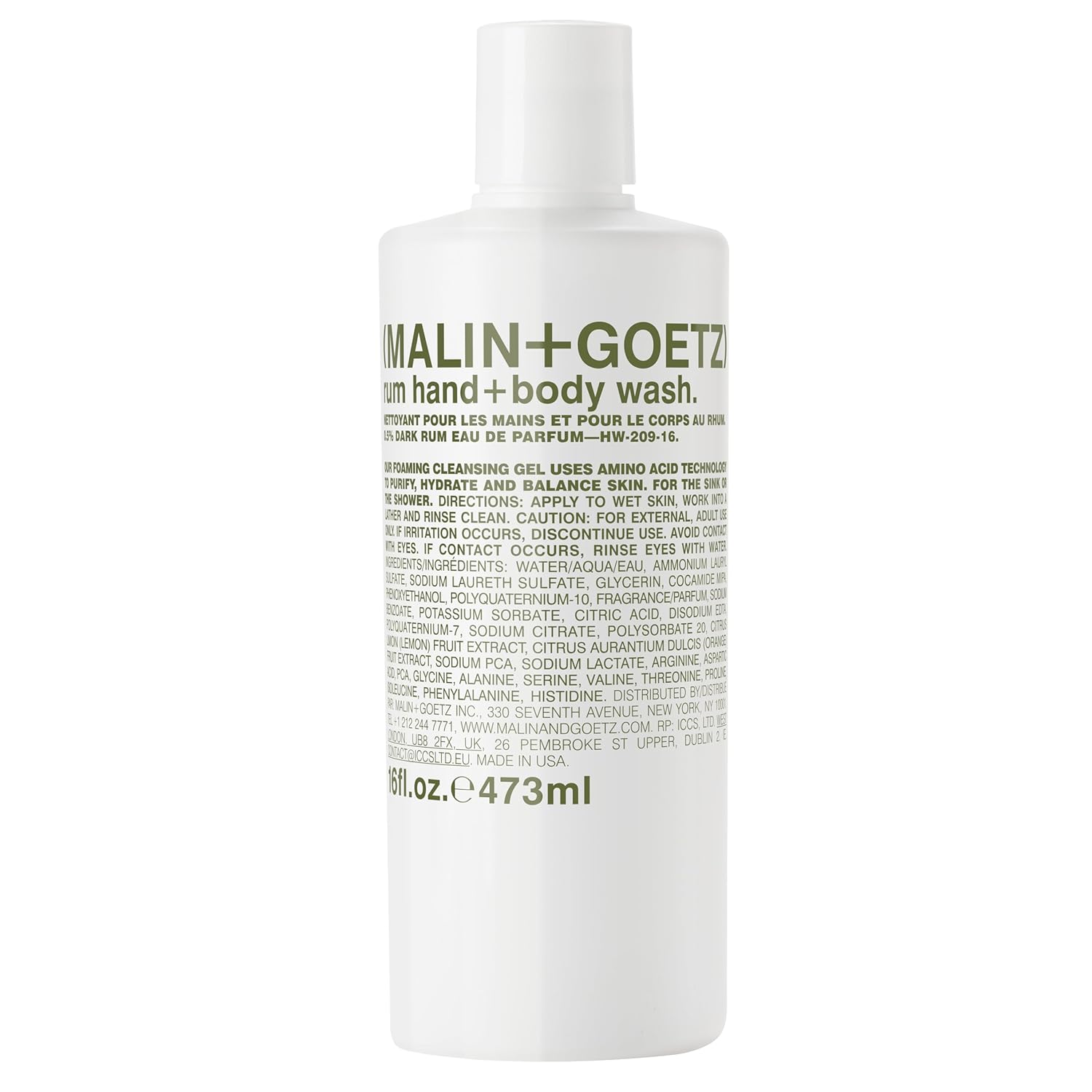Malin+Goetz Hand + Body Wash – Natural Hydrating Soap, Cleansing And Purifying For All Skin Types, Prevents Stripping Or Irritation On Sensitive Skin. Cruelty-Free. Beauty Care