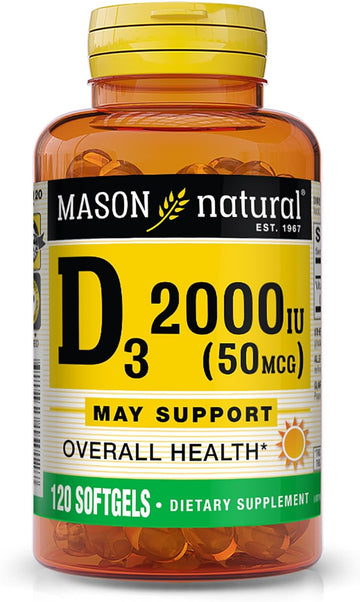 Mason Natural Vitamin D3, 2000 Iu, Softgels, 120 Ea