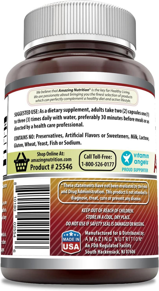 Amazing Formulas Apple Pectin 1400 mg per Serving of 2 Capsules 120 Capsules Supplement | Non-GMO | Gluten Free | Made in USA