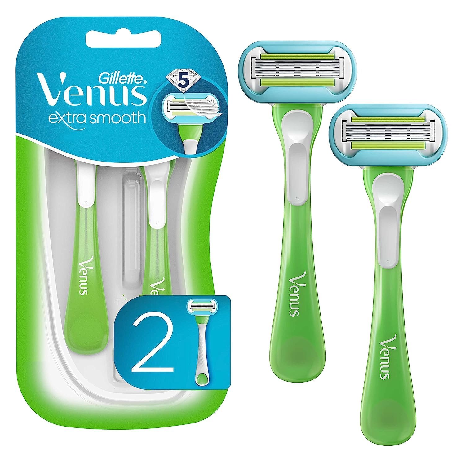 Gillette Venus Extra Smooth Green Disposable Women's Razors - 2 Count
