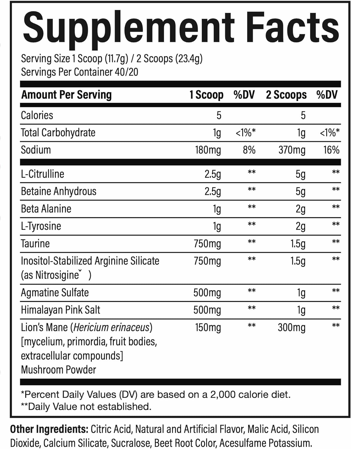 Pump Non-Stim - Raspberry Lemonade (16.57 Oz. / 40/20 Servings) : Grocery & Gourmet Food