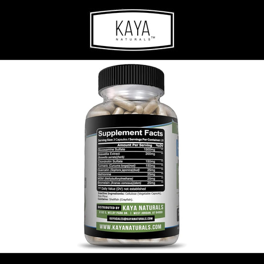 Kaya Naturals Joint Flex Aid | Joint Support Supplement For Men And Women | Turmeric Capsules | For Overall Knee Support And Joint Health (60 Count)