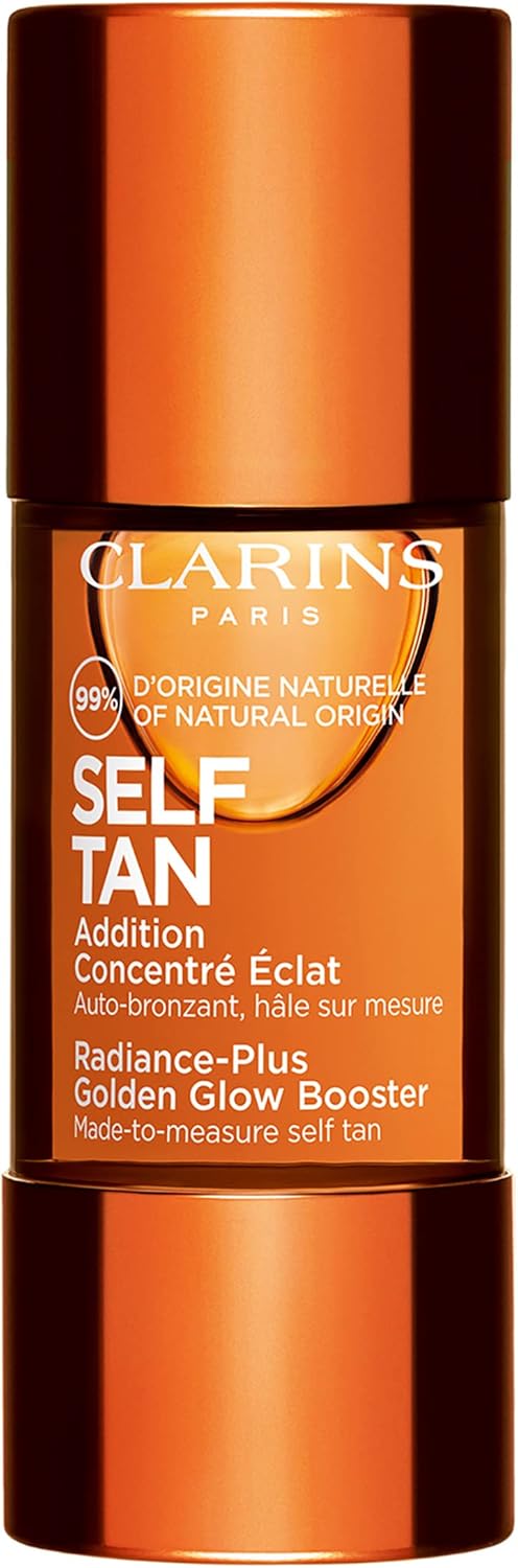 Clarins Radiance-Plus Golden Glow Booster For Face 15Ml | Customisable Self-Tan Drops With Aloe Vera & Erythrulose | Buildable Natural Glow For All Skin Types