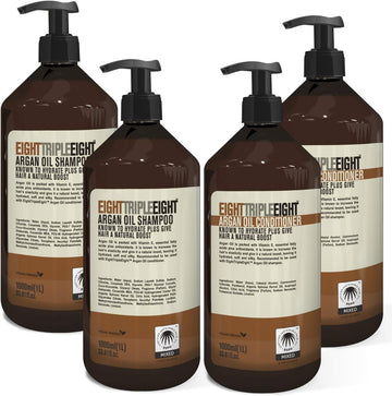 Eight Triple Eight Argan Oil Hair Care Set- 2X Shampoo & 2X Conditioner 1 Litre