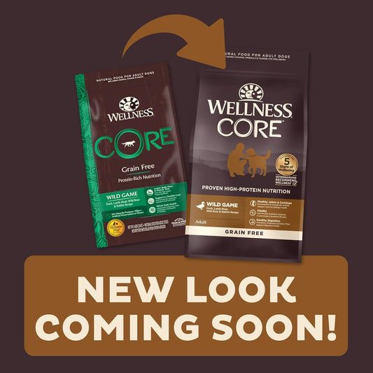 Wellness Core Grain-Free High-Protein Dry Dog Food, Natural Ingredients, Made In Usa With Real Meat, All Breeds, For Adult Dogs (Wild Game Duck, Lamb Meal, Boar & Rabbit, 26-Pound Bag)