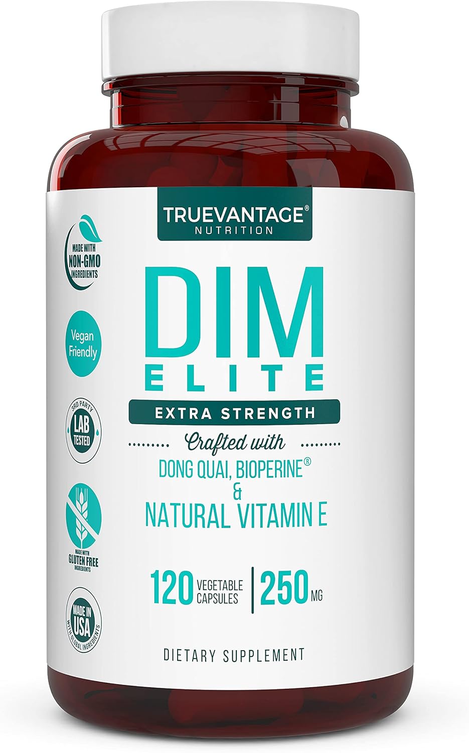 Dim Supplement 250Mg (Diindolylmethane)-Plus Dong Quai, Natural Vitamin E & Bioperine - Supports Menopause Relief, Pcos Treatment & Hormonal Acne -Hormone Balance Support For Women And Men-Veggie Caps
