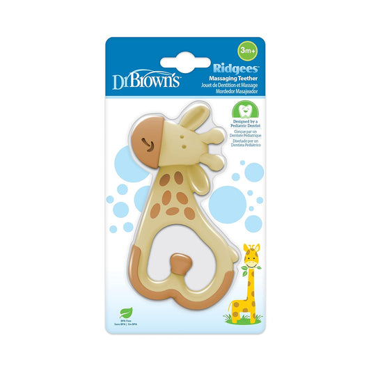 Dr. Brown'S Ridgees Giraffe, Massaging Baby Teether, Designed By A Pediatric Dentist, Bpa Free,3M+