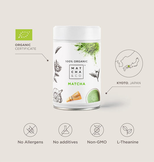 100% Organic Matcha Tea 30G [Ceremonial Grade]. Organic Green Tea Powder From Japan. Organic Matcha Tea. 100% Natural Matcha Green Tea