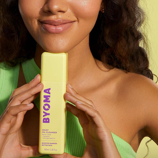 Byoma Milky Oil Cleanser - Hydrating Facial Cleanser For Skin Barrier Repair - Tri-Ceramide Face Wash For Sensitive Skin & All Skin Types - Deeply Hydrated Skin, No Oily Residue - 3.38 Fl Oz
