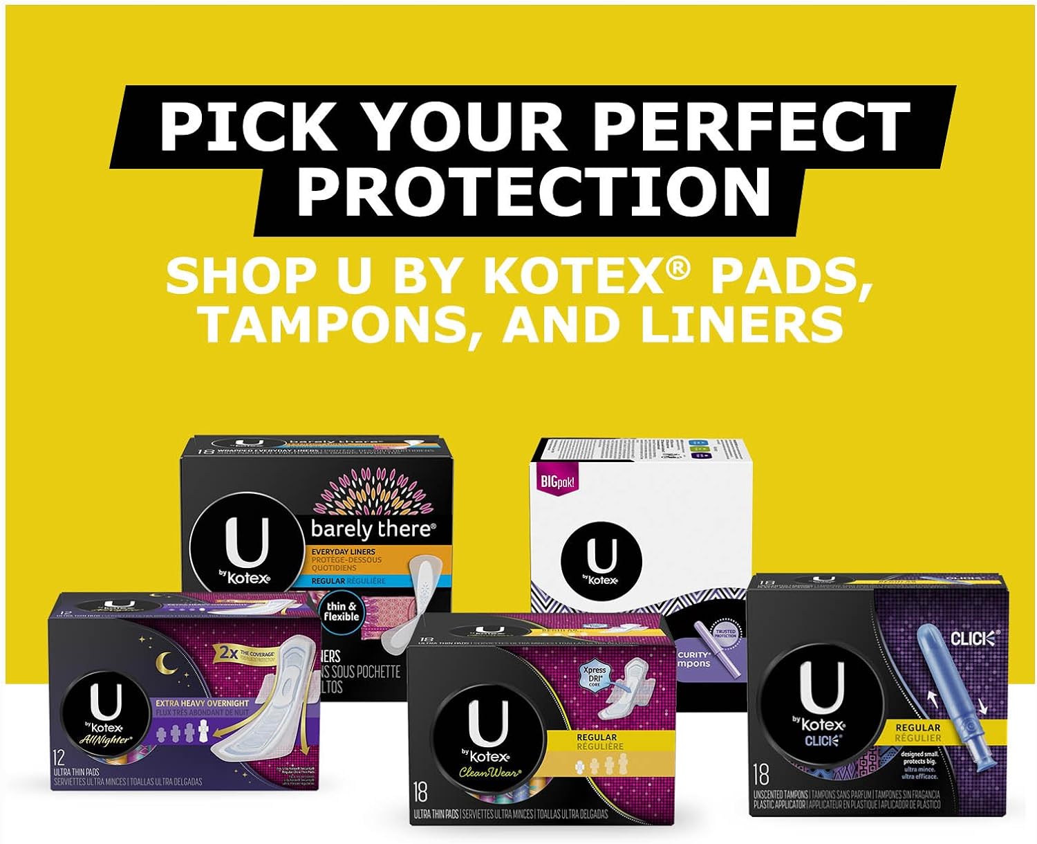 U by Kotex Click Compact Tampons, Super Absorbency, Unscented, 34 Count : Health & Household