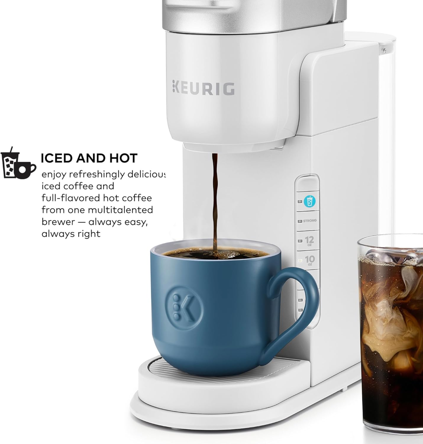 Keurig K-Iced Single Serve Coffee Maker - Brews Hot and Cold - White: Home & Kitchen