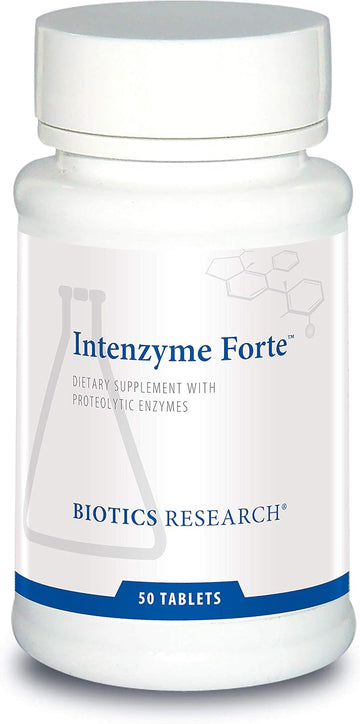 Biotics Research Intenzyme Forte Proteolytic Enzymes, Pancreatin, Bromelain, Papain, Lipase, Amylase, Protein Digestion. 50 Tabs