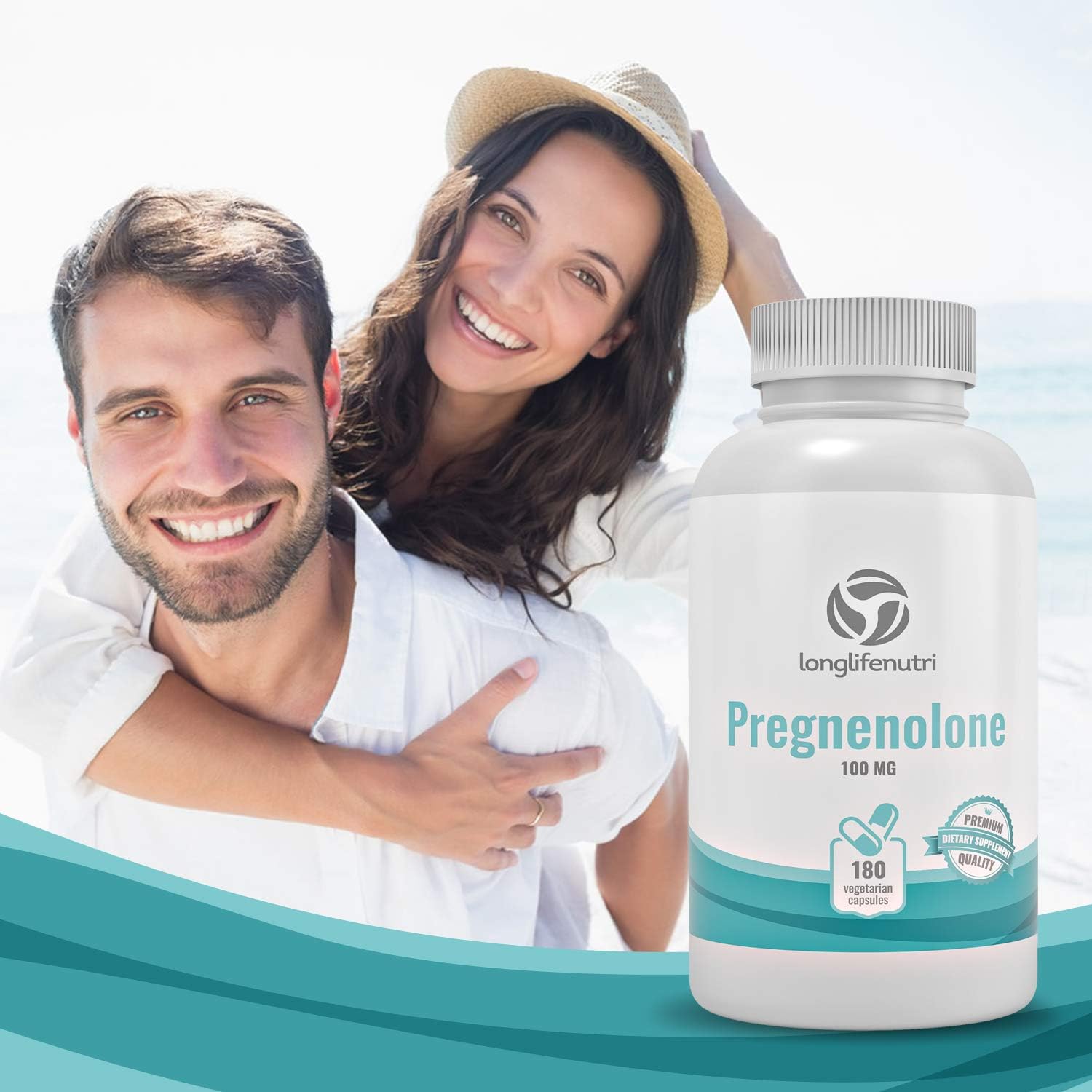 Brain & Hormone Support Pregnenolone - 180 Veggie Caps For Enhanced Memory, Focus & Vitality - Made In Usa : Health & Household
