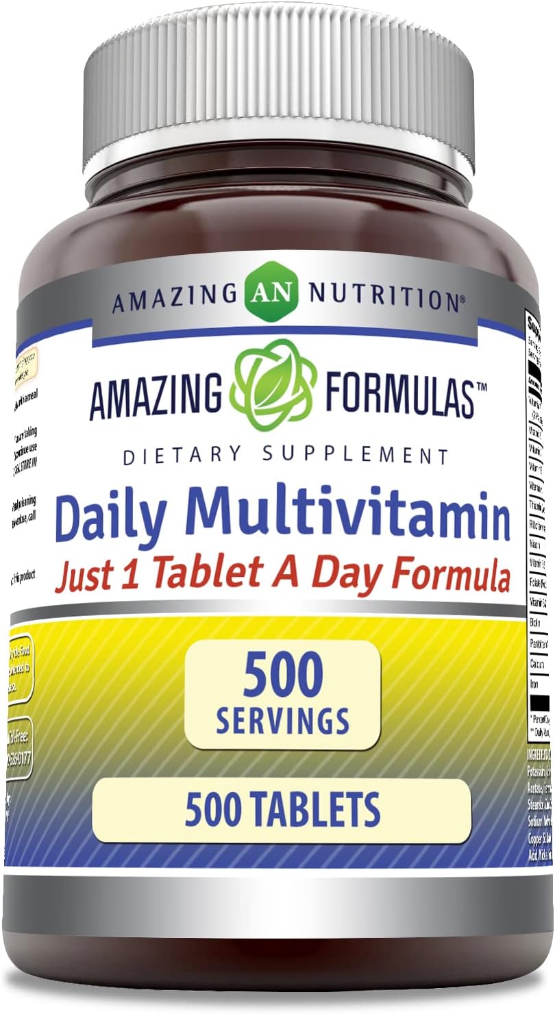 Amazing Formulas Daily Multivitamin 500 Tablets Supplement | Just 1 Tablets A Day | Non-GMO | Gluten Free | Made in USA