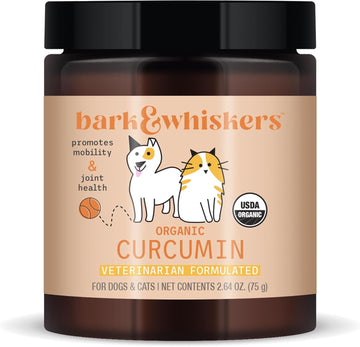 Bark & Whiskers Organic Curcumin, 2.64 Oz. (75 G), 300 Scoops, Promotes Mobility & Joint Health, Veterinarian Formulated, Non-Gmo, Certified Usda Organic, Dr. Mercola
