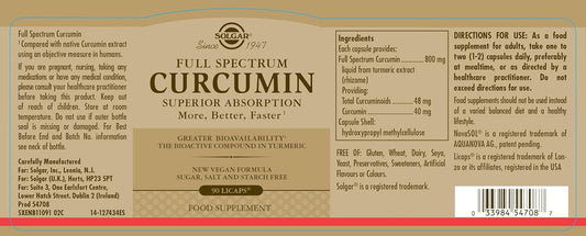 Solgar Full Spectrum Curcumin Softgels - Pack of 30 - Liquid Extract of Turmeric - Supports Brain, Joint, & Immune System Health - Gluten Free, Gold