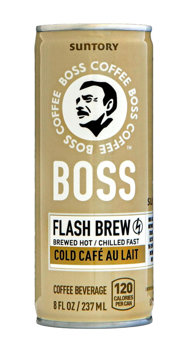 Boss Coffee By Suntory - Japanese Flash Brew Coffee With Milk, 8Oz 12 Pack, Imported From Japan, Au Lait, Espresso Doubleshot, Ready To Drink, Contains Milk, No Gluten