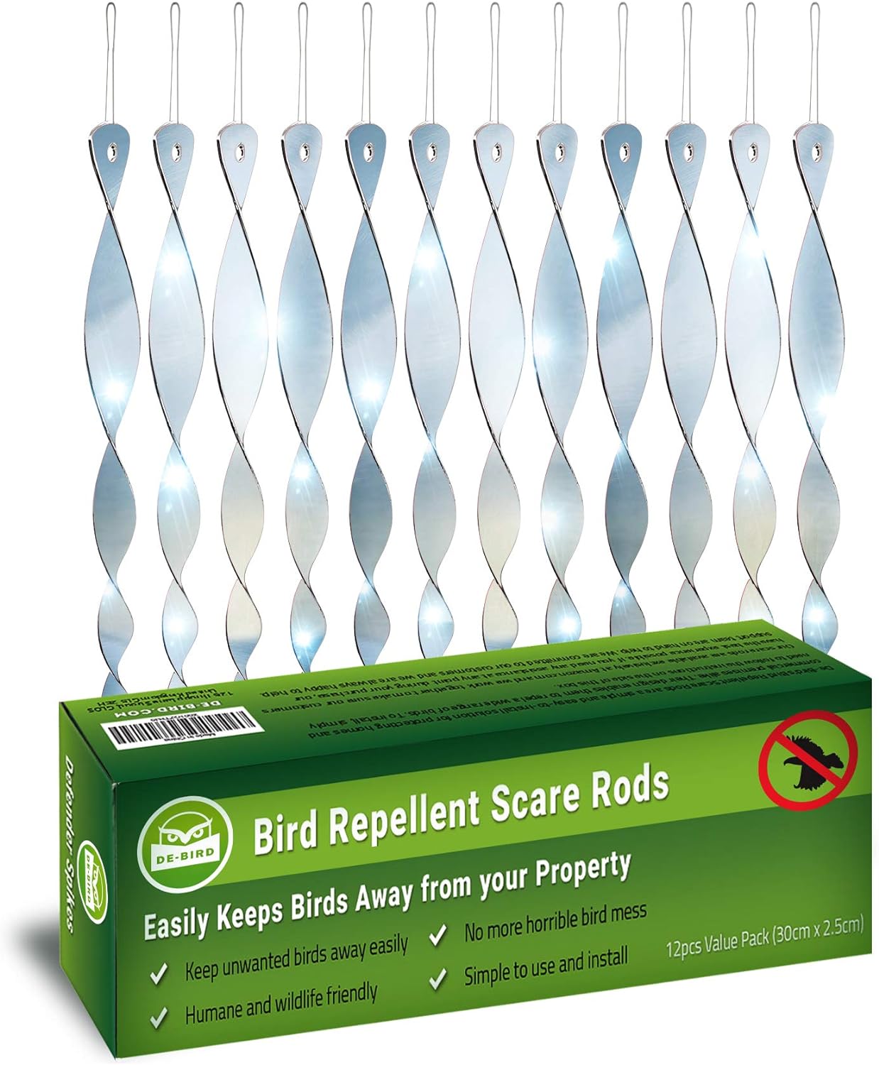 Bird Scare Rods Owl Decoy Bird Repellent [Stop Woodpeckers, Pigeons] Keep Away Pests with Outdoor Repeller Device in Garden or Yard [Scares Many Animals] Works with Tape, Spikes, Ultrasonic and Spray