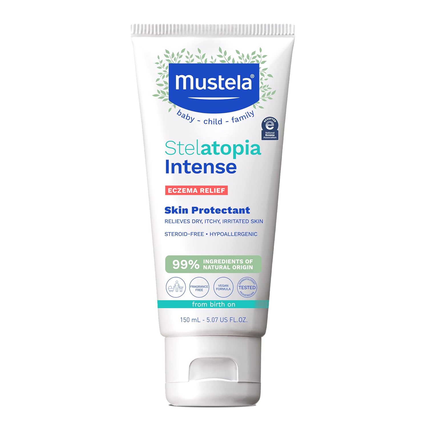 Mustela Eczema Relief Cream Stelatopia Intense - Fragrance-Free Moisturizing Body Lotion With Colloidal Oatmeal - For Dry, Itchy, Irritated Skin & Flare-Ups - 5.07 Fl. Oz