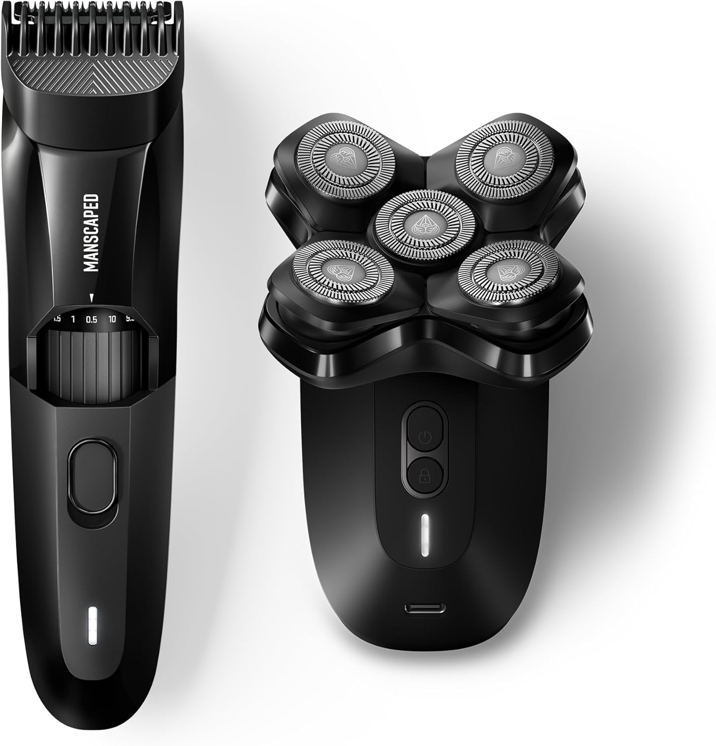 Manscaped® The Beard & Dome Bundle Includes: The Beard Hedger® Premium Beard Trimmer, Adjustable Blade Length & The Dome Shaver™ Pro Head Shaver For Bald Men With Skinsafe® & Flexadjust Technology