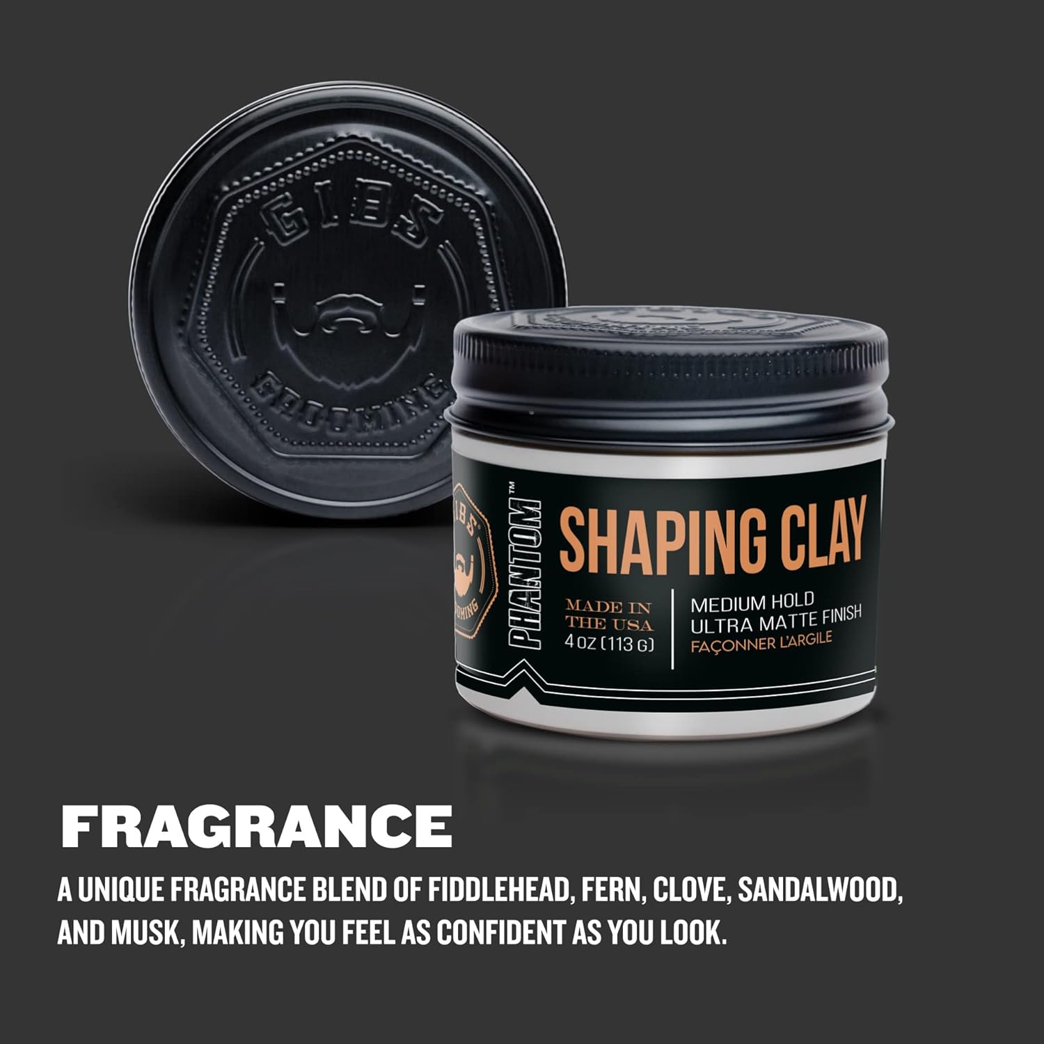 Gibs Shaping Clay, Phantom-Medium Hold, Ultra Matte Finish, Water Based, Great For Soft And Natural Looks 4Oz : Beauty & Personal Care