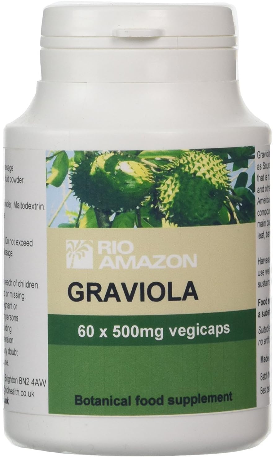 Rio Amazon 500 mg Graviola Fruit Extract Vegicaps, 80 g : Amazon.co.uk: Health & Personal Care