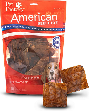 Pet Factory American Beefhide Chips Dog Chew Treats - Beef Flavor, 22 Oz
