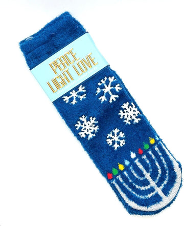 Bath & Body Works Happy Hanukkah Shea Infused Socks, Blue, One size