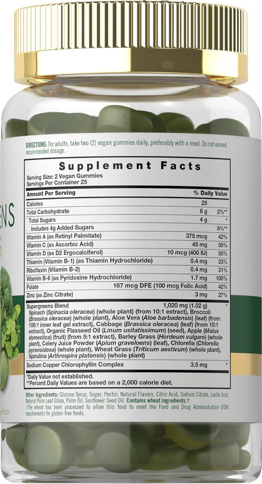 Carlyle Supergreens Gummies | Vegan, Non-Gmo And Gluten Free Supplement