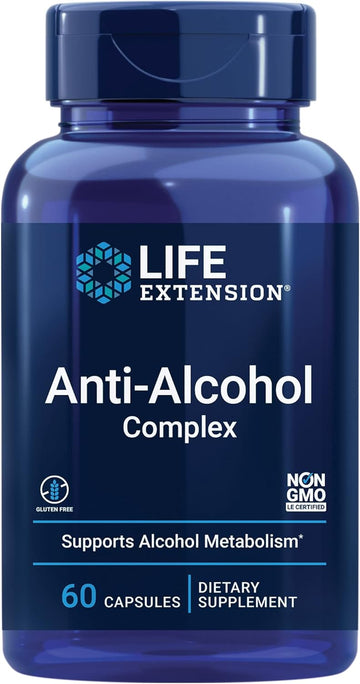 Life Extension Anti-Alcohol Complex - Supplement For Liver Health Support And Better Mornings After Drink - Gluten-Free, Non-Gmo, Vegetarian